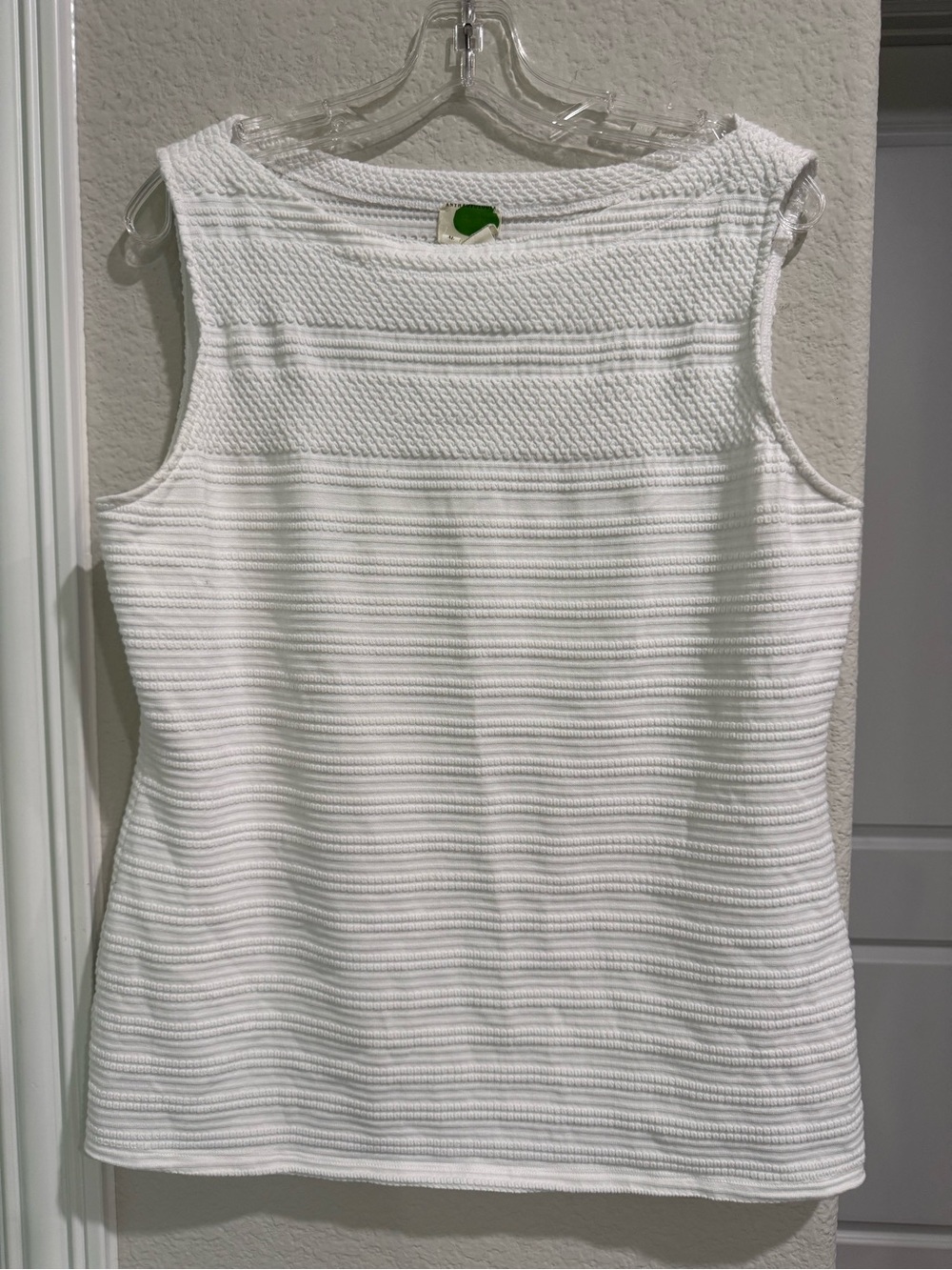 Anthropologie White Textured Sleeveless Tank Top size XL